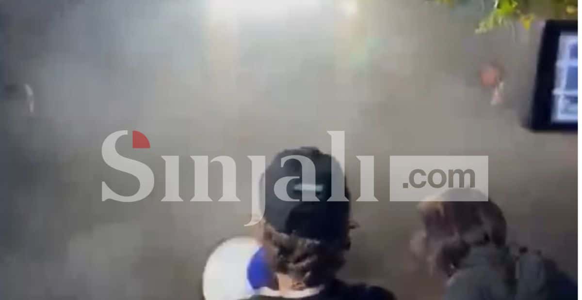 Protesters cast Arlinda Zekiaj’s letter before the police, and red PAMja is spilled