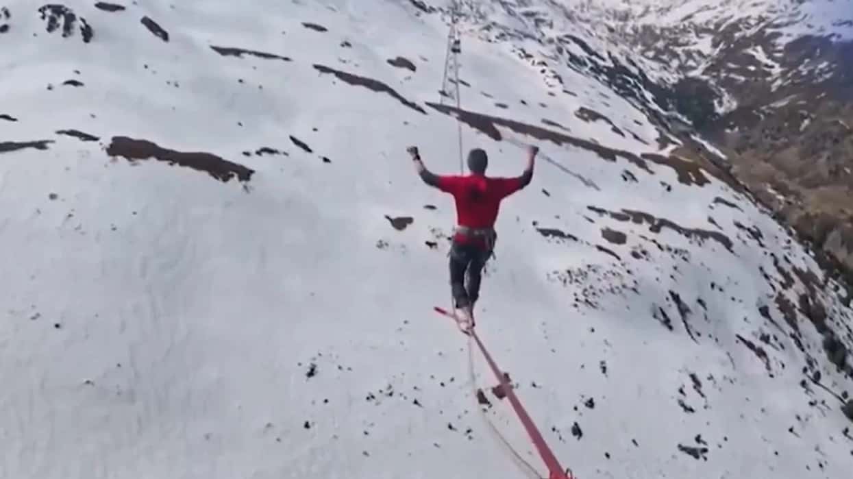 144m across the rope, 150m above land Austrian sets world record