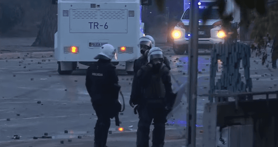 Protester injured in sight during protest in Tirana, outside the risk of life