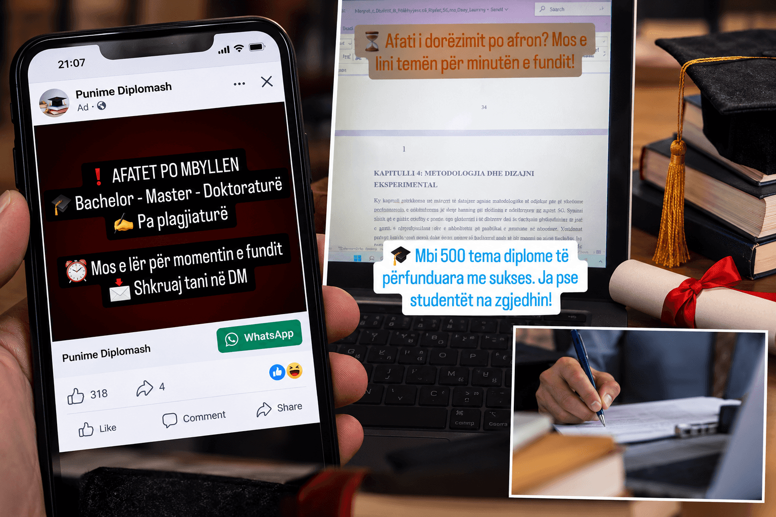 More than 500 successfully graduated topics from Bachelor to Doctora, advertising that raises the alarm for academic integrity in Kosovo