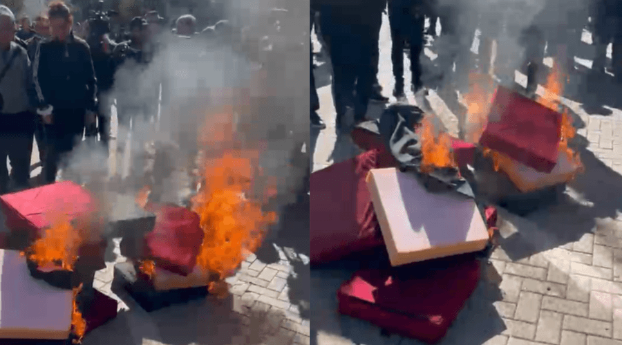 DP protesters set fire to parliaments set up by Rama for dialogue